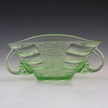 (image for) Sowerby #2614 Art Deco 1930's Green Glass Elephant Bowl