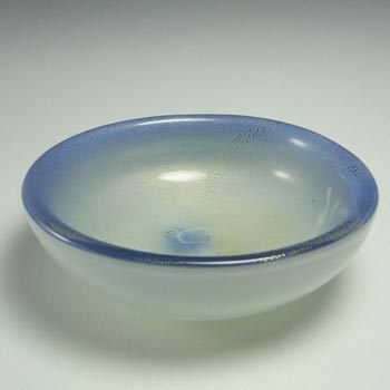 (image for) Murano Opalescent White Lattimo Glass + Gold Leaf Bowl