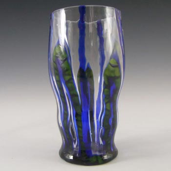 (image for) Kralik Art Deco Green + Blue Glass 'Bambus' Vase