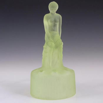 (image for) Sowerby Art Deco Uranium Green Glass Nude Lady Figurine
