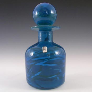 (image for) Mdina 'Ming' Blue & Green Glass Decorative Bottle - Signed