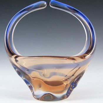 (image for) Mstisov/Moser Czech Pink & Blue Glass Organic Vase