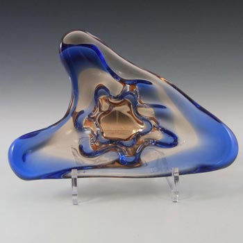 (image for) Mstisov/Moser Czech Pink & Blue Glass Organic Bowl