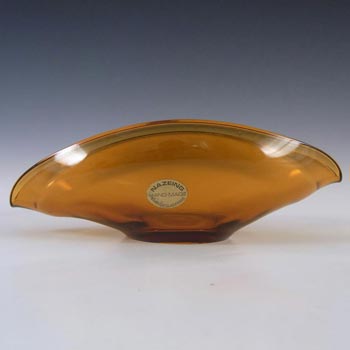 (image for) Nazeing British 1950's Amber Glass Posy Bowl - Labelled