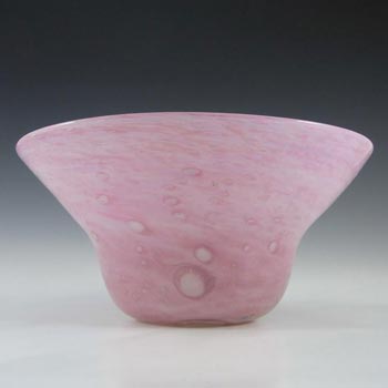 (image for) Nazeing Large Clouded Mottled Pink Bubble Glass Bowl