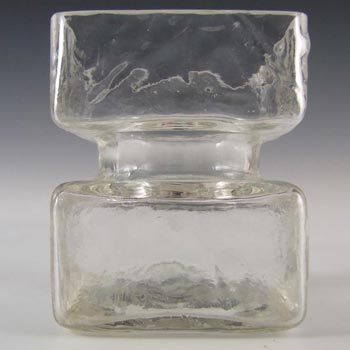 (image for) Vintage Square Hooped Clear Textured Glass Vase