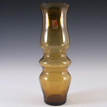 (image for) Ryd Swedish / Scandinavian Amber Glass Hooped Vase - Label