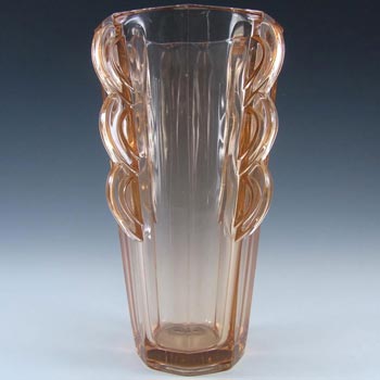 (image for) Sowerby #2597 Art Deco 1930's 'Rosalin' Pink Glass Vase