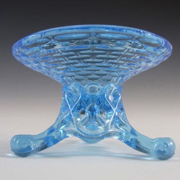 (image for) Sowerby 1890s Victorian Blue Glass Footed Bowl - Marked