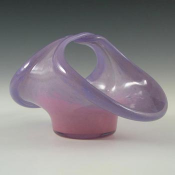(image for) Vasart Signed Pink & Purple Mottled Glass Bowl B003