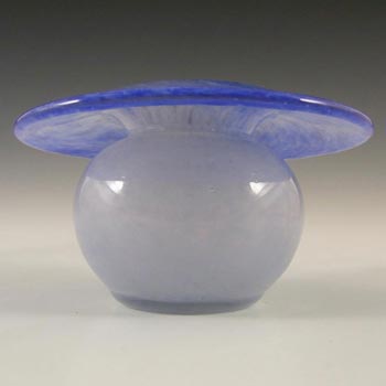 (image for) Vasart Signed British Blue Mottled Glass Posy Vase V003