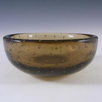 (image for) Venini Murano Amber Glass Bubble Bowl by Carlo Scarpa