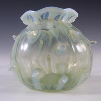(image for) Victorian 1890's Opalescent / Pearline Glass Thorn Vase
