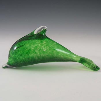 Wedgwood Speckled Green Glass Dolphin Paperweight RSW417
