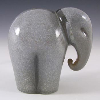 (image for) Wedgwood Speckled Grey Glass Elephant Paperweight - Marked