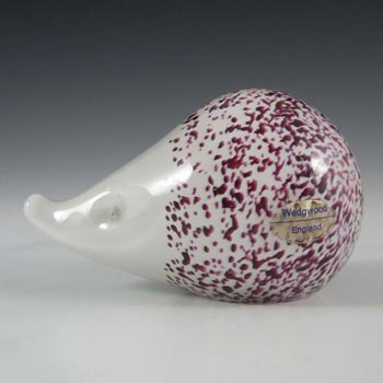 (image for) Wedgwood Pink + White Glass Hedgehog Paperweight RSW403