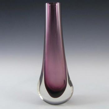 Whitefriars #9571 Aubergine Glass Teardrop Vase