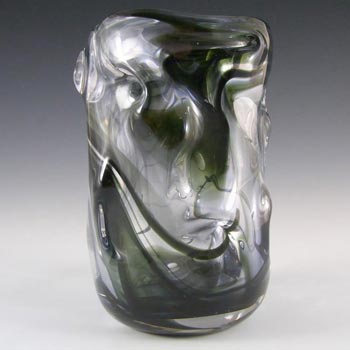 (image for) Whitefriars #9609 Wilson/Dyer Streaky Green Glass Knobbly Vase
