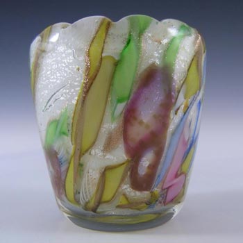 (image for) AVEM Murano Zanfirico Bizantino / Tutti Frutti White Glass Vase