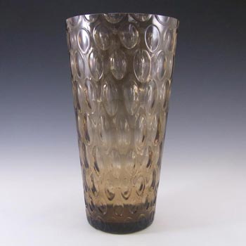 (image for) Borske Sklo 1950's Smoky Glass Optical 'Olives' Vase
