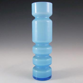 (image for) Ryd Scandinavian / Swedish Blue Cased Glass Hooped Vase