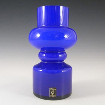 (image for) Lindshammar / JC Blue Hooped Glass Vase by Gunna Ander