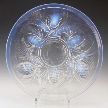 (image for) Jobling #5000 SIGNED Art Deco Opalescent Glass Fircone Plate