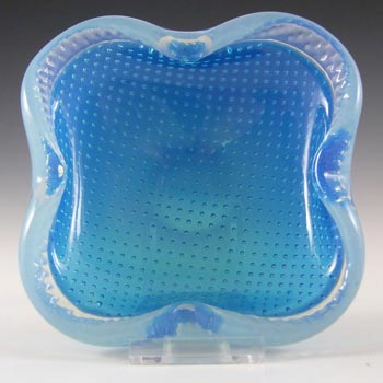 (image for) Ferro Italarts Murano Blue & Opalescent Glass Bubble Bowl