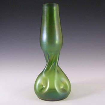 (image for) Welz Art Nouveau Bohemian Iridescent Green Glass Vase