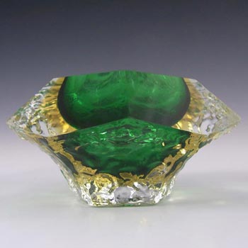 (image for) Mandruzzato Murano/Sommerso Textured Green Glass Bowl