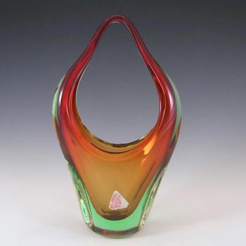 (image for) Ferro & Lazzarini Murano Red & Green Sommerso Glass Sculpture