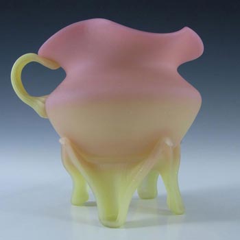 (image for) Mount Washington Victorian Burmese Pink & Yellow Glass Jug/Vase
