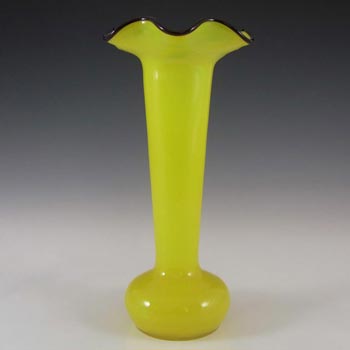 (image for) Welz Czech Art Deco Yellow & Black Tango Glass Vase