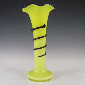 (image for) Welz Czech Art Deco Yellow & Blue Tango Glass Vase