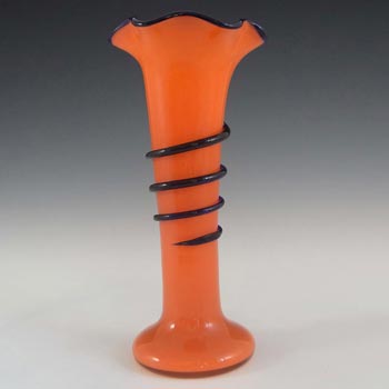 (image for) Czech/Bohemian 1930's Red & Black Tango Glass Vase
