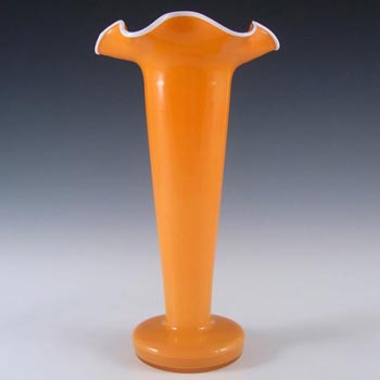 (image for) Welz Czech Art Deco Orange & White Tango Glass Vase