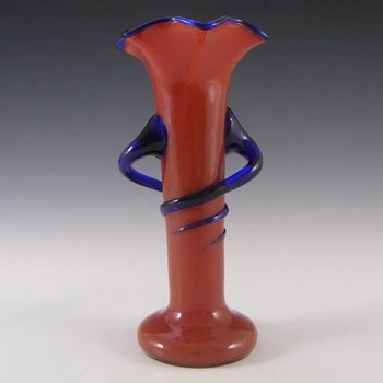 (image for) Czech/Bohemian 1930's Red & Blue Tango Glass Vase
