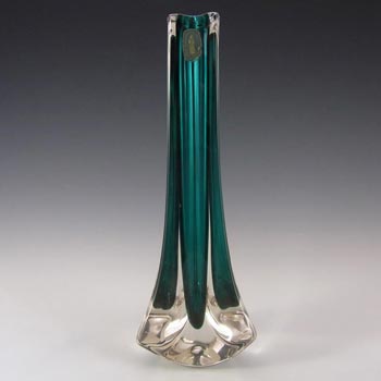 (image for) Whitefriars #9570 Baxter Green Glass Three Sided Vase