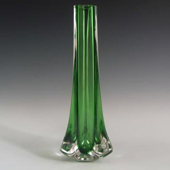 Whitefriars #9570 Baxter Meadow Green Glass Three Sided Vase