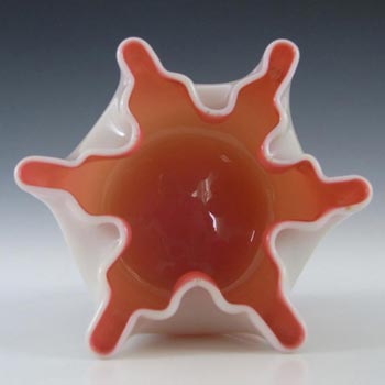 (image for) Welz Victorian Uranium Custard Glass Pink & Ivory Cased Bowl