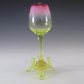(image for) Victorian Vaseline Uranium Glass Tulip Vase - Richardson?