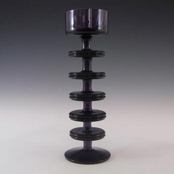 (image for) MARKED Wedgwood Amethyst Glass Sheringham Candlestick RSW13/5