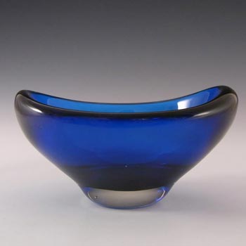 (image for) Whitefriars #9515 Cased Blue Glass Oval Bowl