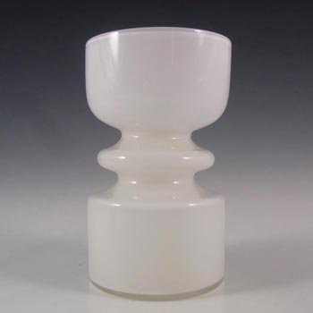 (image for) Lindshammar 1970's Swedish White Hooped Glass Vase