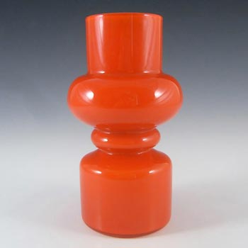 (image for) Lindshammar / Alsterbro Red Cased Glass Hooped Vase by Gunnar Ander