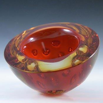 (image for) Galliano Ferro Murano Geode Red & Amber Sommerso Glass Bowl