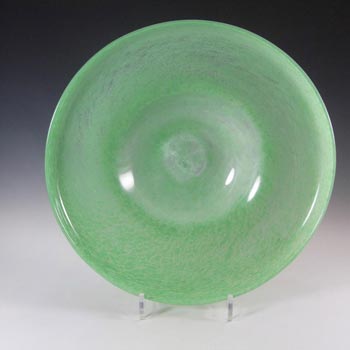 (image for) Nazeing Large Clouded Mottled Green Bubble Glass Bowl #1050