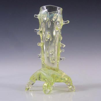 (image for) John Walsh Victorian Vaseline/Uranium Glass Thorn Vase #1