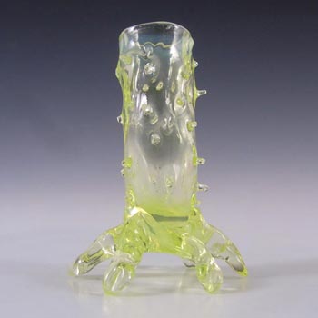 (image for) John Walsh Victorian Vaseline/Uranium Glass Thorn Vase #2