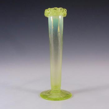 (image for) Victorian Vaseline/Uranium Opalescent Glass Stem Vase